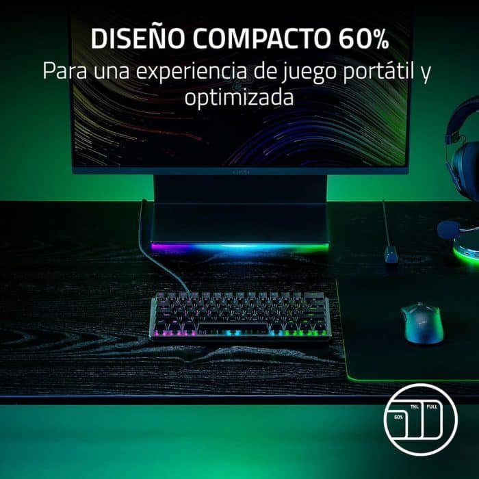 Razer Huntsman V3 Pro Mini Teclado Optico Analogico Rgb 60%c Teclado Negro Idioma Inglés Us - Image 9