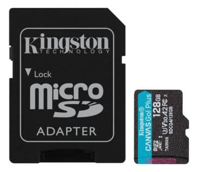 Tarjeta De Memoria Kingston Canvas Go Plus Con Adaptador Sd 128gb