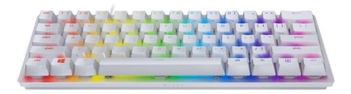 Teclado Gamer Razer Hunstman Mini 60% Razer Purple Inglés Us Color Mercury Con Luz Rgb