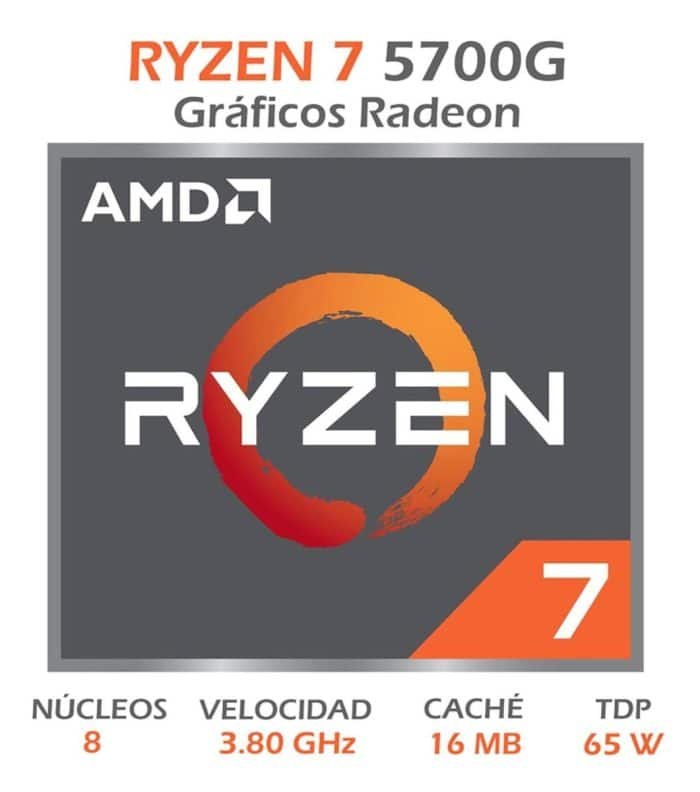Procesador Amd Ryzen 7 5700g 100-100000263box De 8 Núcleos Y 4.6ghz De Frecuencia Con Gráfica Integrada - Image 2