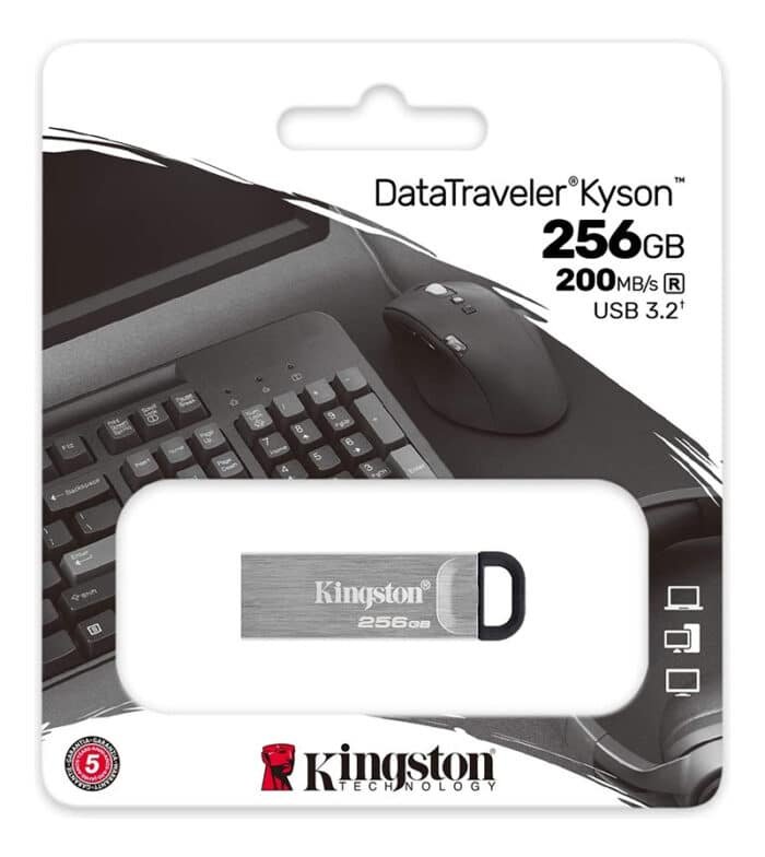 Memoria Kingston Usb-a Dtkyson 256 Gb 3.2 Gen1 200mb/s Color Plateado Liso - Image 4