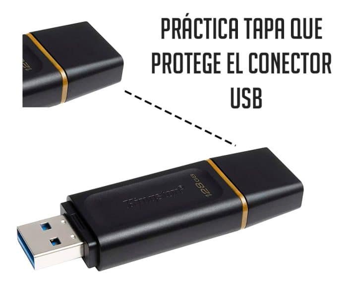 Pendrive Memoria Usb Kingston Technology Datatraveler Exodia 128 Gb 3.2 Gen 1 Factor De Forma Tapa Color Negro Amarillo Dtx/128gb - Image 6