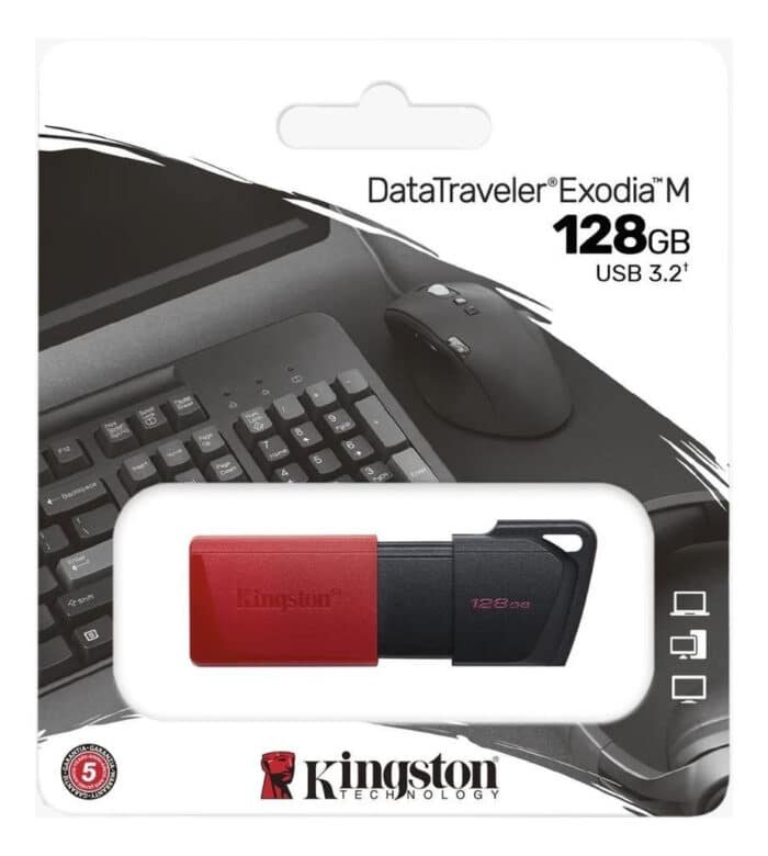 Pendrive Unidad Flash Kingston Datatraveler Exodia M De 128 Gb Dtxm 3.2 Color Rojo - Image 2