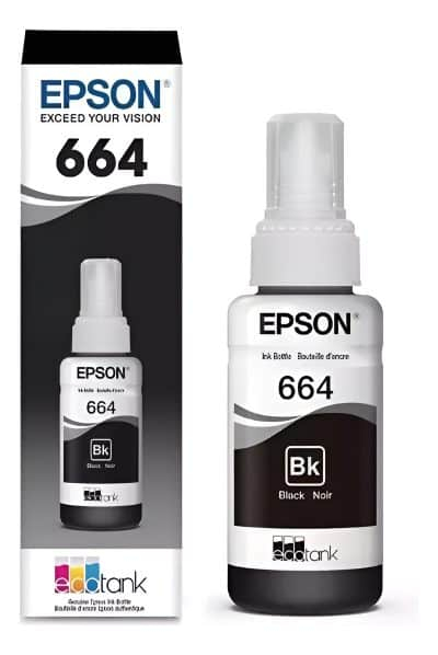 Tinta Para Impresora Epson 664 Color Negro 70 Ml T664120
