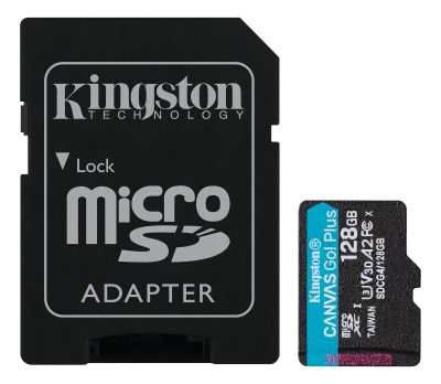 Tarjeta De Memoria Kingston Canvas Go Plus Con Adaptador Sd 128gb