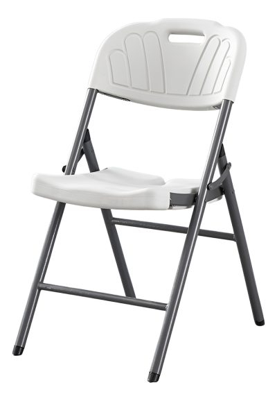 Silla Plegable Dexeon Plástica Blanca Reforzada Metálica
