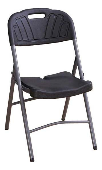 Silla Plegable Dexeon Plástica Negra Reforzada Metálica