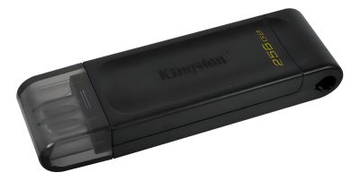 Memoria Usb 3.2 Kingston 256gb Gen 1 Data Traveler Dt70 Color Negro Liso
