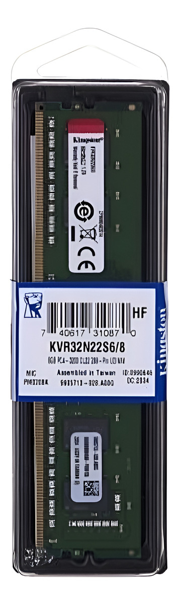 Memoria Ram Valueram Color Verde 8gb 1 Kingston Kvr32n22s6/8