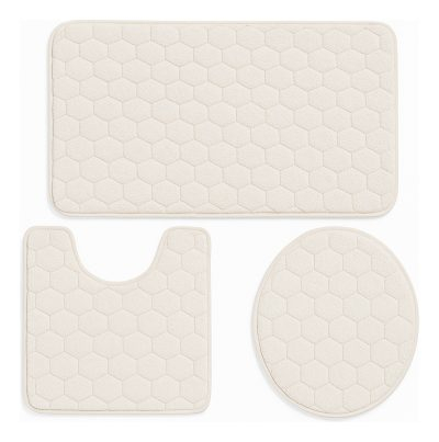 Set 3 Alfombras Baño Antideslizantes Suaves Absorbentes