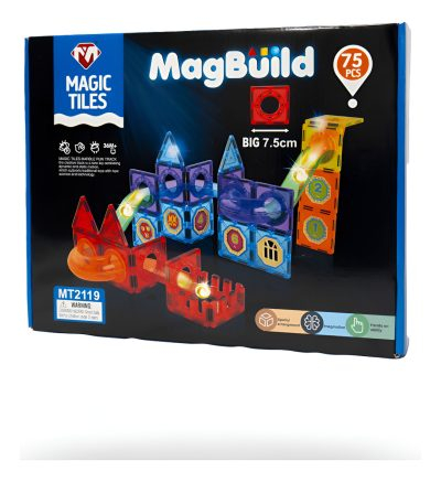 Juego De Construcción Magnético Magtiles 75 Pcs Educativo