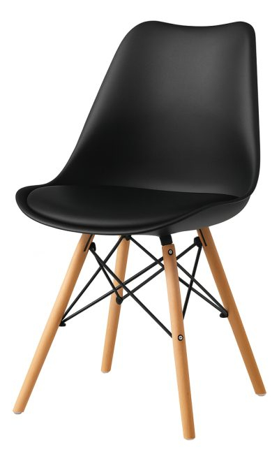 Silla De Comedor Eames Nordica Interior Dexeon Color Negro