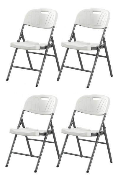 Sillas Plegable X4 Plastico Reforzada Jardín Exterior Dexeon