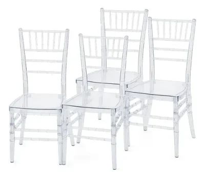 Sillas Tiffany Transparente Reforzada Apilable Eventos Pack4