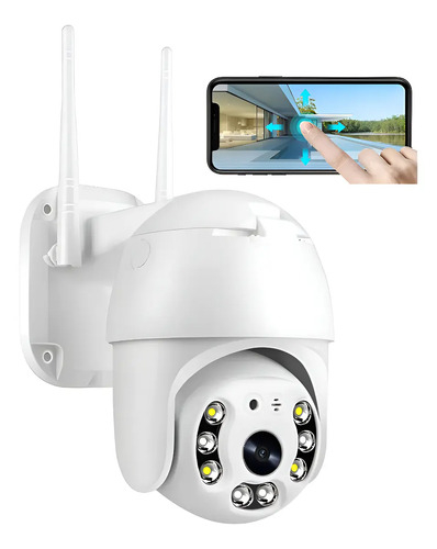 Camara Domo Seguridad Inalambrica Wifi Exterior Hd App 360 Color Blanco