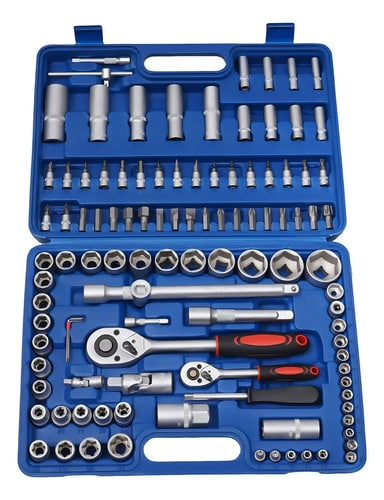 Set Caja Tubos Bocallave 108 Piezas Centralfer Cromo Vanadio 1/2-1/4