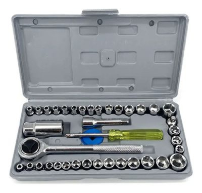 Caja De Herramientas Juego Llave Tubo Kit 40 Piezas Estuche