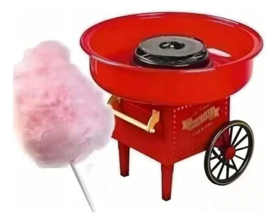 Fabrica Maquina De Algodón De Azúcar. Copos De Nieve Color Rojo