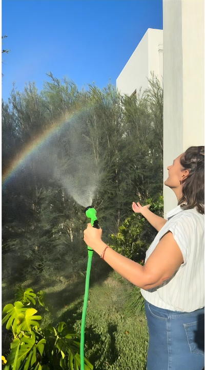 Manguera Expandible Hasta 22,5 Mts C/ Opciones Chorro Color Verde