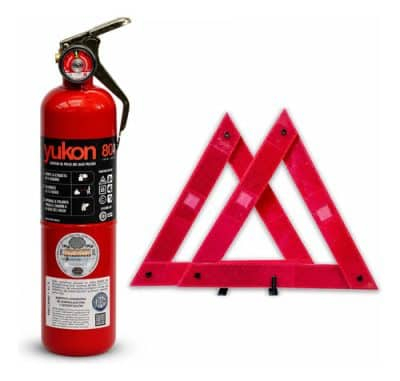 Matafuego 1kg Abc + Balizas Reglamentarias Apto Vtv Kit Auto