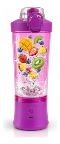 Licuadora Portatil Recargable 600ml Jarra Plastico Blender