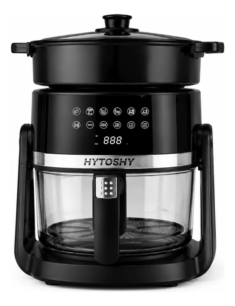 Freidora De Aire 3 En 1 6.5 Litros 1800w Hytoshy Negra