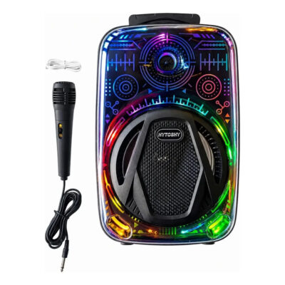 Parlante Portatil 8 25w Radio Bluetooth Led Micro Karaoke