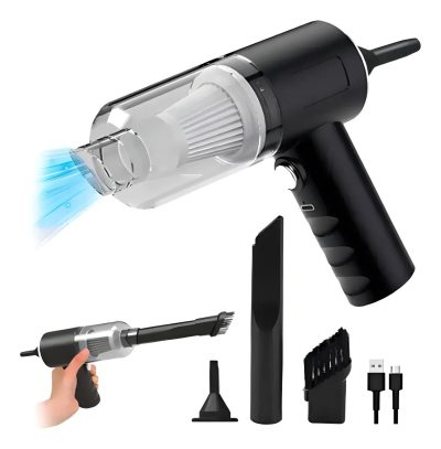 Mini Aspiradora Sopladora Portátil 3 En 1 Usb Recargable 120w Negra Negro