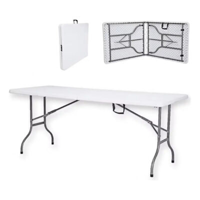 Mesa Plegable 180cm Dexeon Reforzada Metal Plástico