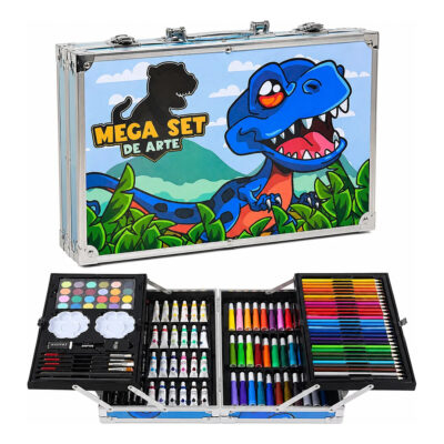 Kit/set De Arte Dibujo Maletin Metalico 145 Piezas Niños