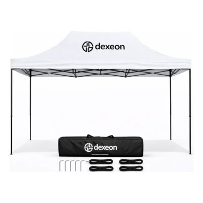 Dexeon Gazebo Carpa Plegable 3x4.5m Reforzada Jardín/Camping