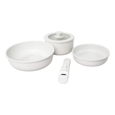 Set De Ollas Bateria De Cocina 3 En 1 Con Manija Desmontable