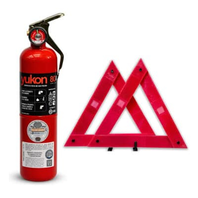Matafuego 1kg Abc + Balizas Reglamentarias Apto Vtv Kit Auto