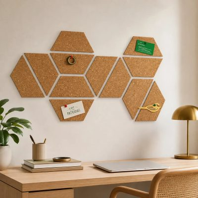 Panel Corcho Medio Hexágono 10x10 5mm Decoración Dexeon