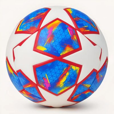 Pelota Fútbol N°5 Profesional Diseño Colorido Estrellas Blanco