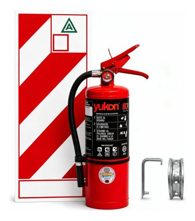 Yukon Matafuego ABC 2,5 Kg con Sello IRAM, Chapa Baliza y Soporte