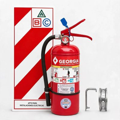 Georgia Matafuego ABC 2,5 Kg con Sello IRAM, Chapa Baliza y Soporte