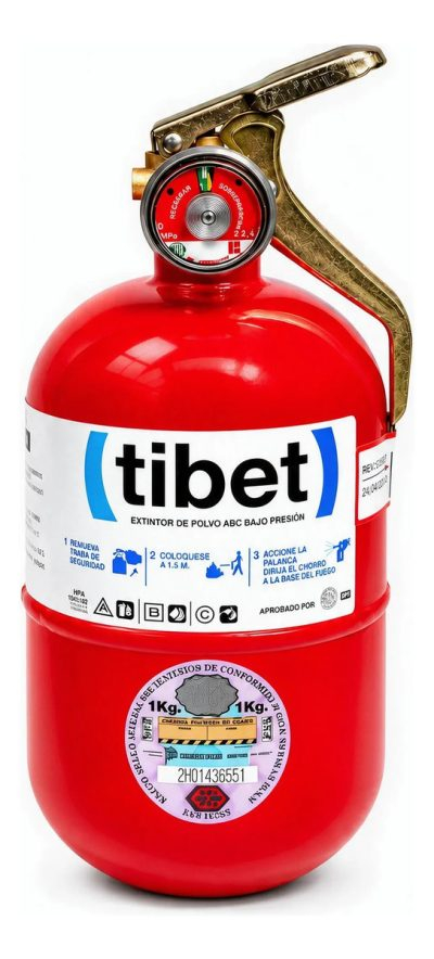 Tibet Matafuego ABC 1 Kg Formato Corto Apto VTV con Sello IRAM
