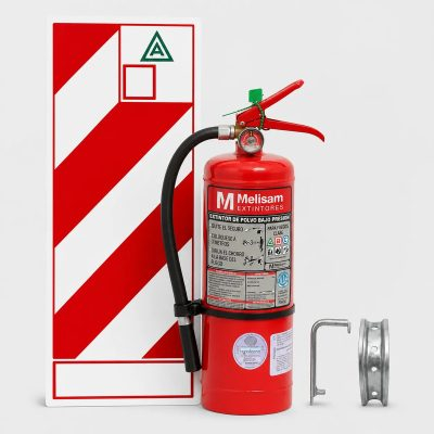 Melisam Matafuego ABC 2,5 Kg con Sello IRAM, Chapa Baliza y Soporte