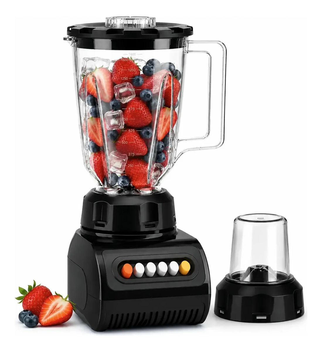 Licuadora Hytoshy 2 En 1 1.5l 500w Jarra Picadora 220v Negro
