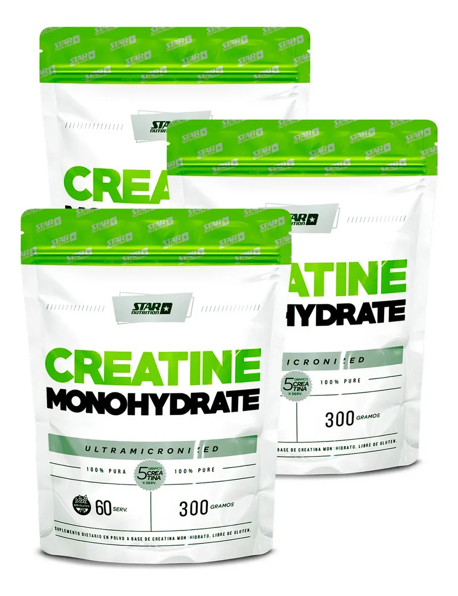 Combo Creatina Star Nutrition DoyPack X 300grs Sin Sabor x 3 unidades