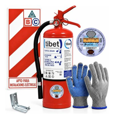Matafuego Tibet Abc 5 Kg Iram Chapa Baliza Soporte Guantes