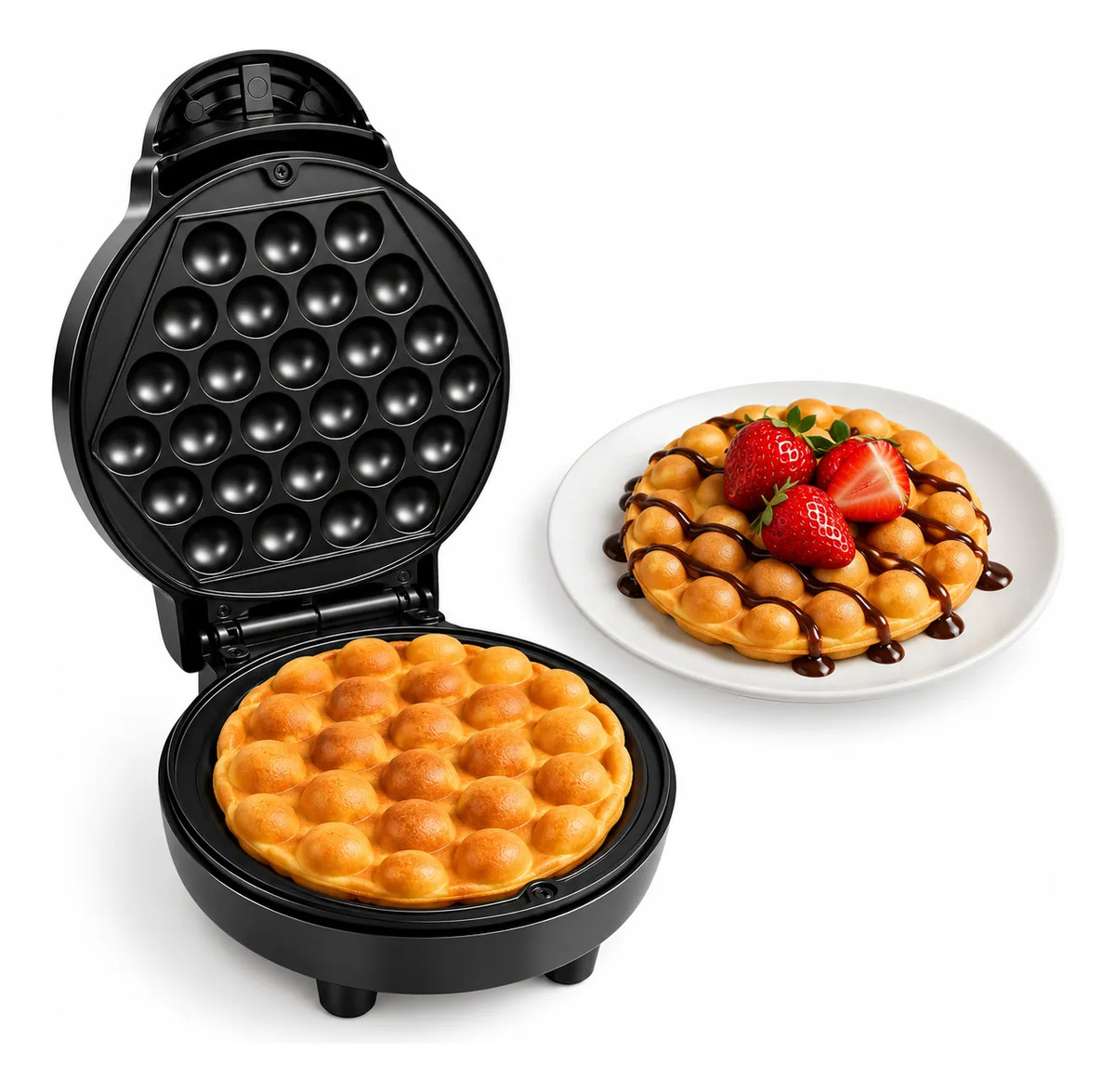 Waflera Donas Cupcakes Placas Antiadherentes 1200w Hytoshy Negro